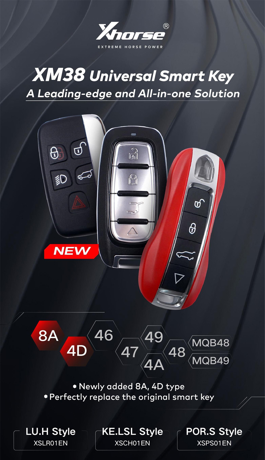 Xhorse XSPS01EN POR.S Style XM38 Porsche 4 Buttons