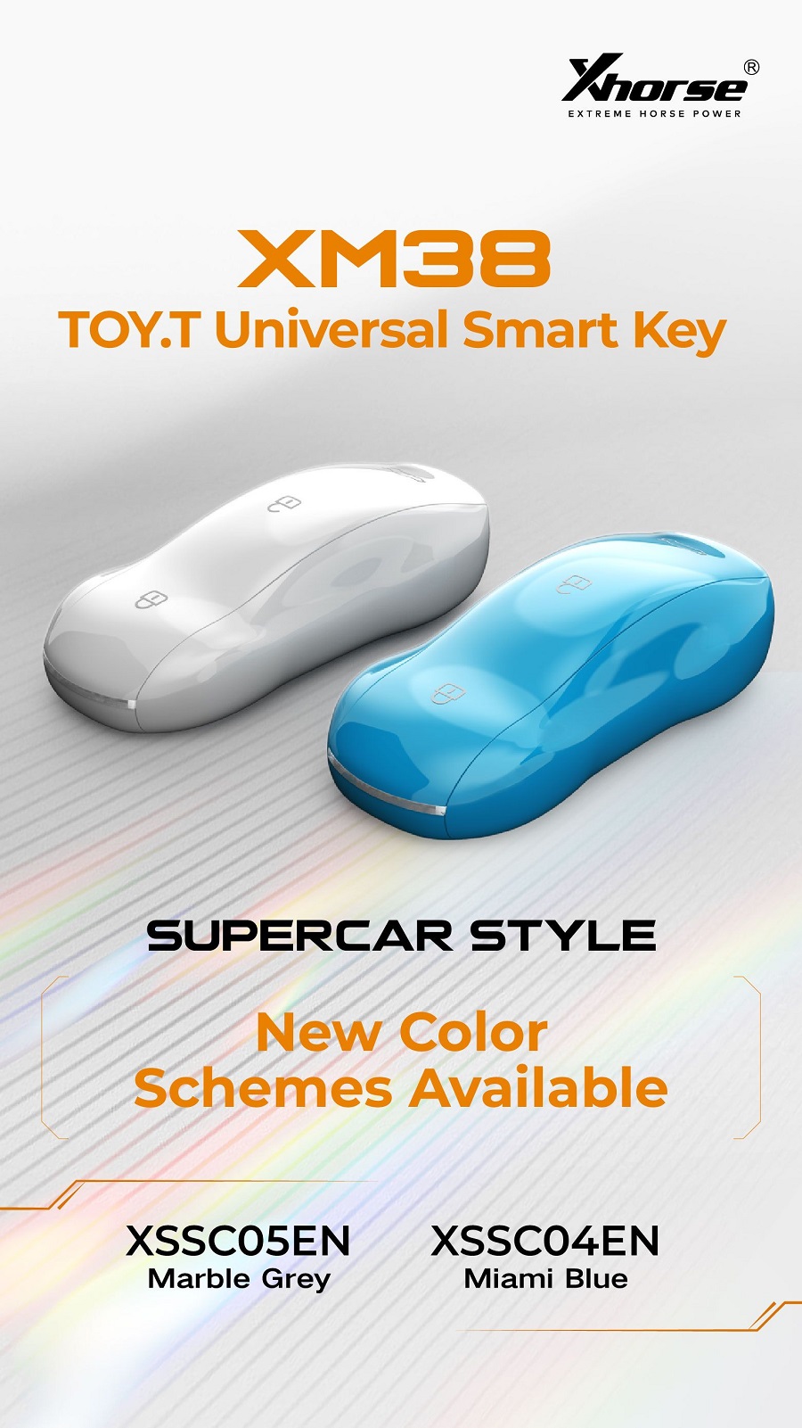 XHORSE XSSC04EN XM38 Universal Smart Key Supercar Style Miami Blue Color
